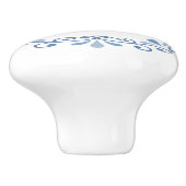 Blaue und weiße Bildlaufmuster Keramikknauf (Seitenansicht)