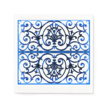 Blaue und weiße Bildrollenmuster