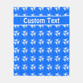 Blaue und weiße Biogefährdung Warnhinweise mit Tex Fleecedecke