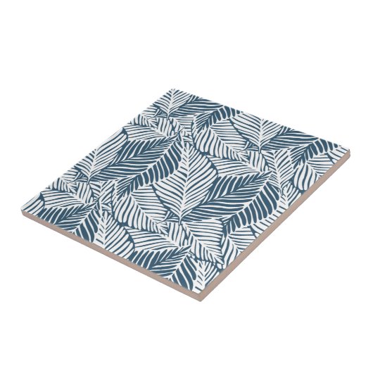 Blaue und weiße Blätter Fliese (Seite)