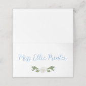 Blaue und weiße Blume Chinoiserie Platzkarte (Außenseite Aufgefaltet)