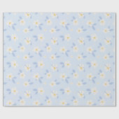 Blaue und weiße Blume Geschenkpapier (Flach)