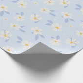 Blaue und weiße Blume Geschenkpapier (Ecke)