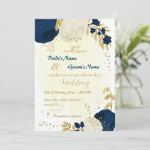 Blaue und weiße Blume Goldhochzeit