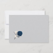 Blaue und weiße Blume graue Blätter Dankeskarte (Rückseite)