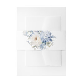 Blaue und weiße Blume Hochzeit Einladungsbanderole