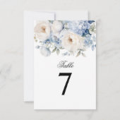 Blaue und weiße Blume Hochzeitsfeiern Tischnummer (Rückseite)