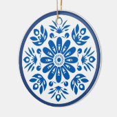 Blaue und weiße Blume Keramik Ornament (Links)