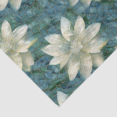 Blaue und weiße Blume Seidenpapier (Detail)