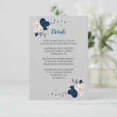 Blaue und weiße Blume, silberne Blätter Begleitkarte (Stehend Vorderseite)