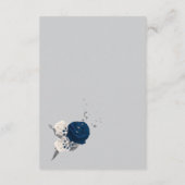 Blaue und weiße Blume, silberne Blätter Begleitkarte (Rückseite)