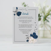 Blaue und weiße Blume, silberne Blätter Begleitkarte (Stehend Vorderseite)