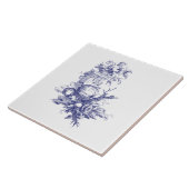 Blaue und weiße Blume und Obst Fliese (Seite)