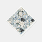 Blaue und weiße Blumen-Abschlussfeier Servietten (Ecke)