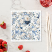 Blaue und weiße Blumen-Abschlussfeier Servietten (Beispiel)