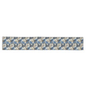 Blaue und weiße Blumen Chic Tischläufer (Horizontal)