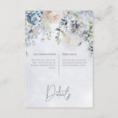 Blaue und weiße Blumen Moderne Details Begleitkarte (Vorderseite)