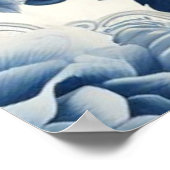 Blaue und weiße Blumen Poster (Ecke)