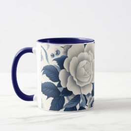 Blaue und weiße Blumen Tasse