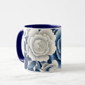 Blaue und weiße Blumen Tasse (Vorderseite Links)