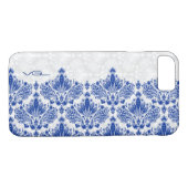 Blaue und weiße Blumenfässer Case-Mate iPhone Hülle (Rückseite (Horizontal))