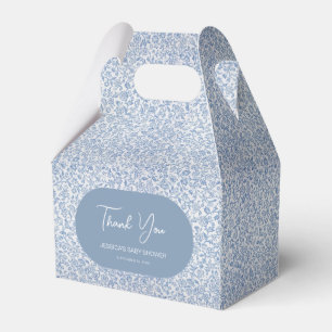 Blaue und weiße Blumengestaltung Toile-Jungen-Baby Geschenkschachtel