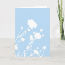 Blaue und Weiße Blumenkarte
