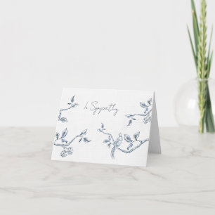 Blaue und weiße botanische Sympathie Dankeskarte