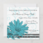 Blaue und weiße Brautmittagessen-Einladungs-Karten Einladung (Rückseite)