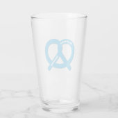 Blaue und weiße Bretzel Funny Brezel Oktoberfest Glas (Rückseite)