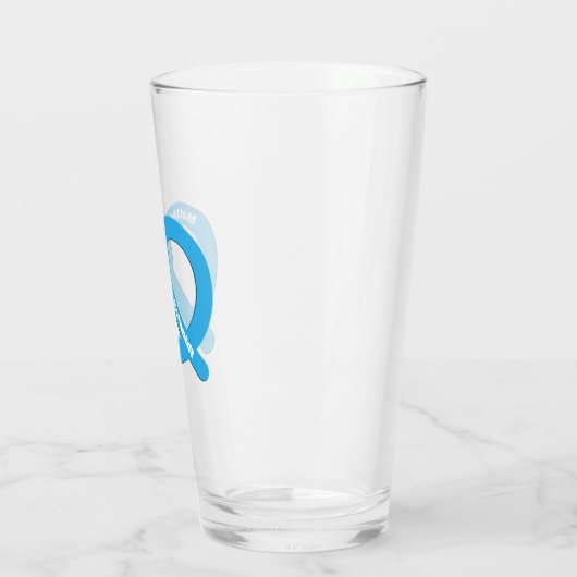 Blaue und weiße Bretzel Funny Brezel Oktoberfest Glas (Links)