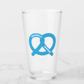 Blaue und weiße Bretzel Funny Brezel Oktoberfest Glas (Vorderseite)