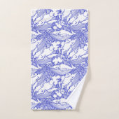 Blaue und weiße Buckelwale Badhandtuch Set (Handtuch)