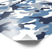 Blaue und weiße Camouflage Fotodruck (Ecke)