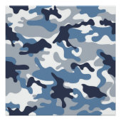 Blaue und weiße Camouflage Poster (Vorderseite)