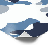 Blaue und weiße Camouflage Poster (Ecke)