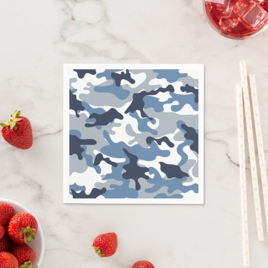 Blaue und weiße Camouflage Serviette (Beispiel)