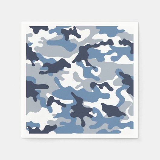 Blaue und weiße Camouflage Serviette (Vorderseite)