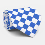 Blaue und weiße Checkered Krawatte (Gerollt)