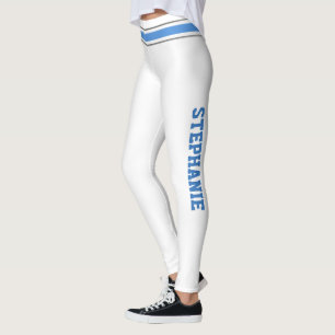Blaue und weiße Cheerleader personalisieren Leggin Leggings