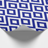 Blaue und weiße Chevronen Geschenkpapier (Ecke)