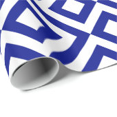 Blaue und weiße Chevronen Geschenkpapier (Rolleneckpunkt)