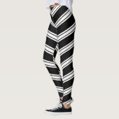 Blaue und weiße Chevronen Leggings (Links)