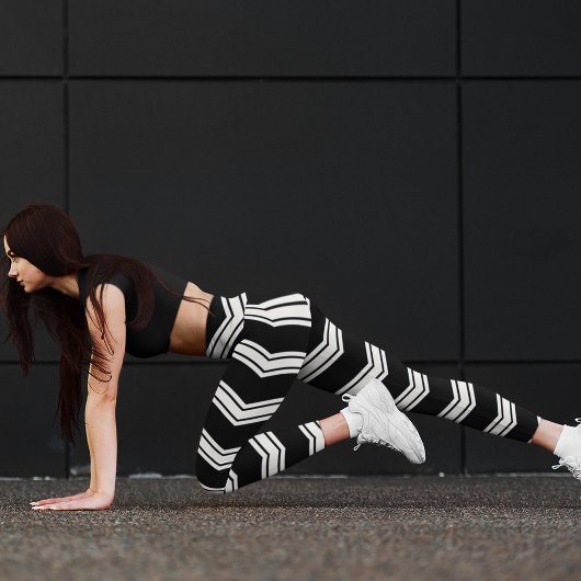 Blaue und weiße Chevronen Leggings