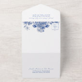 Blaue und weiße China Muster mit Bird All All In One Einladung (Außenbereich)