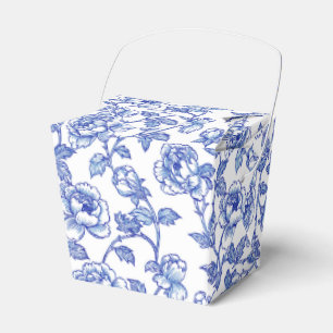 Blaue und weiße Chinoiserie-Blumen Geschenkschachtel