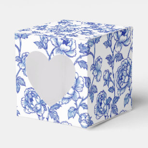 Blaue und weiße Chinoiserie-Blumen Geschenkschachtel