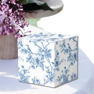 Blaue und weiße Chinoiserie-Blumen-Vögel Geschenkschachtel
