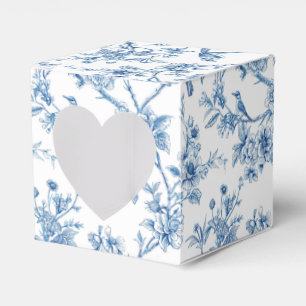 Blaue und weiße Chinoiserie-Blumen-Vögel Geschenkschachtel