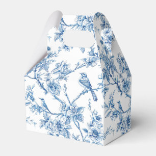 Blaue und weiße Chinoiserie Blumenvögel Geschenkschachtel
